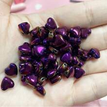 50pcs 8mm Side Drilled Glass Heart/Butterfly Beads For DIY Jewelry Making, Can Be Used For Necklaces, Bracelets, Earrings, Belts, Headpieces, Shoes, Phone And Key Chains, Etc.