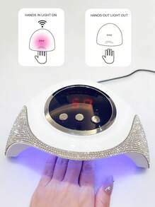 1 pieza Lámpara LED UV de diamante para uñas con conexión USB para mesa, luz de curado profesional de salón para uñas, secador de esmalte de uñas de arte con rhinestone, herramientas y equipos para uñas