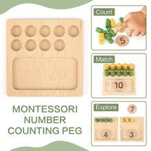 vanplay Montessori Math Toys For Kids Ages 3-6 - Wooden Counting Peg Board, Preschool Learning Numbers And Counting STEM Toy, Educational Gift For Boys And Girls - Multicolor - View 3