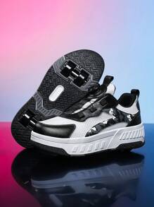Pantofi de patinaj cu role pentru copii, pantofi cu 4 roți pentru băieți și fete, adidași sport, pantofi de patinaj casual la modă