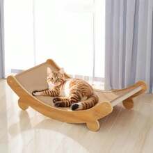 Wooden Cat Scratching Boards Multifunctional Cat Bed Detachable Wear-Resistant Cat Scratching Board Kitten Grinding Toy For Cats - 卡其色 - 查看 2