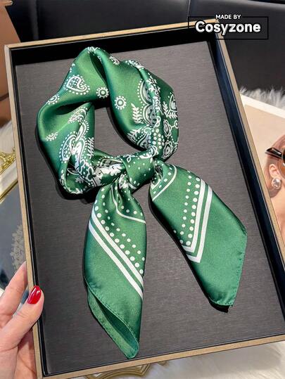 1 st Paisley-mönster i konstsilke 27,6 tum (70 cm) fyrkantig halsduk, mångsidig bandana, huvudomslutning, slips för män, mångsidigt tillbehör