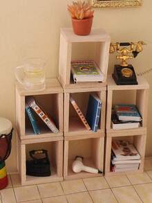 1/4/7/9件迷你木制娃娃屋柜，迷你小架子，迷你小书架，适合娃娃屋家具书架，DIY墙面装饰，适合动漫主题，制作自己喜欢的项目，可用作毕业/返校/生日/圣诞礼物/减压玩具！