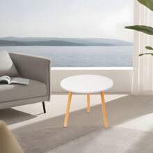 Mesa de centro redonda 50 x 50 x 42 cm, pequeña mesa de té tatami, mesa de centro multifuncional, mesa auxiliar para ventana de balcón en la sala de estar o dormitorio.