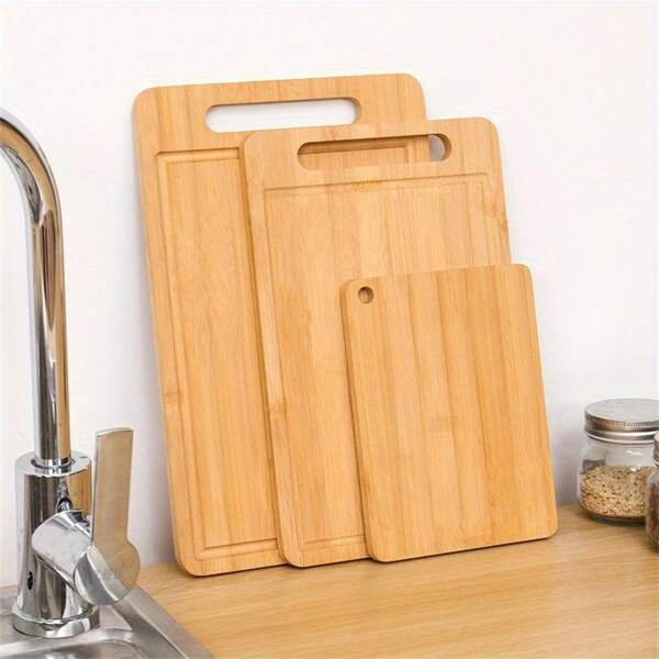 1/3 pièces [Planches à découper de cuisine en bambou] Planches à découper en bambou réversibles - Planches à découper de cuisine verticales pour la préparation des aliments