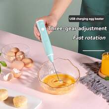 USB 可充电无线二合一手持式电动奶泡器、迷你搅拌机和打蛋器，带 3 档速度、不锈钢可拆卸搅拌器/支架 - 便携式搅拌机，适用于咖啡、卡布奇诺、烘焙、蛋白奶昔、威士忌、抹茶和烹饪工具