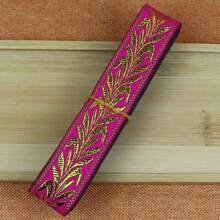 7 Yards 2.5cm Jacquard Ribbon With Golden Floral Leaves Pattern Woven Lace Trim Tape For DIY Sewing And Fabric Projects