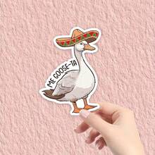 1/3/5张“Me Goose-Ta”乙烯基贴纸，独特有趣的贴花，适用于计划本、日记本、笔记本电脑。可爱贴心的设计，适合冥想爱好者、健康爱好者和爱书人士。时尚、艺术、积极向上，可用于汽车贴纸、保险杠贴纸。