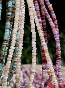 3-4mm Natural Seashell Beads, Colorful Disc Shaped Spacer Beads For DIY, 1 Strand Of Approx. 220pcs High Quality Shell Beads, Suitable For Making Bracelets, Necklaces, Earrings And Jewelry Accessories