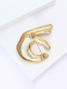 1 件时尚 OK 手势胸针，适合女性佩戴在外套、帽子、围巾、连衣裙、西装、鞋子上 - 手 - 查看 8