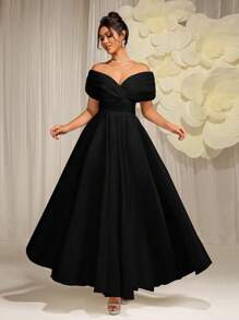 EVERLYL Everly L Elegant Summer Pure White Off-Shoulder Swing Summer Wedding Dress, Suitable For Wedding, Prom, Birthday, Party