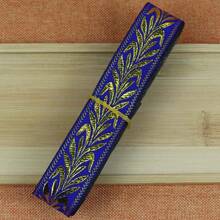 7 Yards 2.5cm Jacquard Ribbon With Golden Floral Leaves Pattern Woven Lace Trim Tape For DIY Sewing And Fabric Projects
