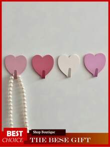 Crochet mural en métal en forme de cœur autocollant - aucun perçage requis Crochets multifonctionnels Crochets adhésifs imperméables et robustes pour la chambre, la cuisine, la salle de bain, le bureau, le dortoir - Décoration de la Saint-Valentin, décoration de la chambre, organisation de la maison, porte-clés, porte-manteau mural, organisateur de garde-robe, accessoires de jardin, crochet de porte - Utilisation intérieure et extérieure créative et mignonne (10 pièces/5 pièces/3 pièces/1 pièce)