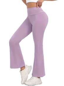 Women's Casual High Waist Flare Yoga Pants, Athletic Tights