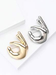 1 件时尚 OK 手势胸针，适合女性佩戴在外套、帽子、围巾、连衣裙、西装、鞋子上 - 手 - 查看 4