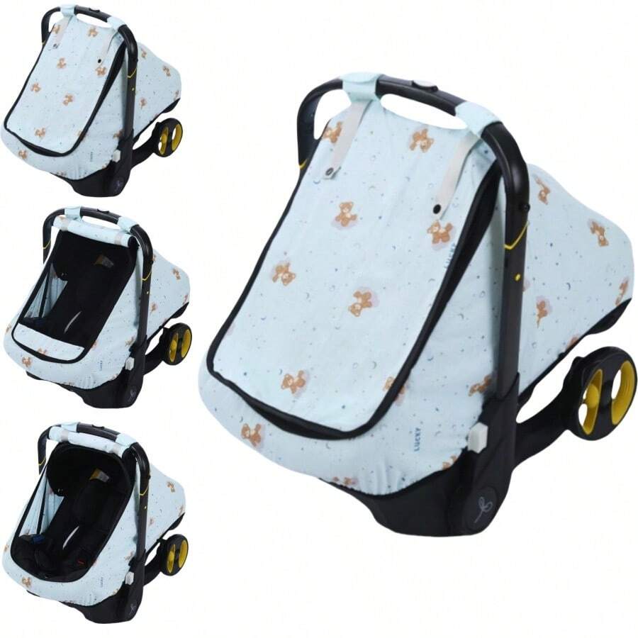 1 pieza Protector de asiento de coche para bebé, cubierta de asiento de coche elástica y transpirable de uso múltiple para niños y niñas