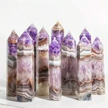 1 Stück bohemischer großer 12-13cm natürlicher Kristall Amethyst und Achat Einzelspitze für Heim-Dekoration oder Geschenk
