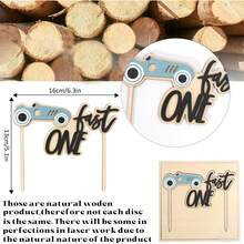 Fast One Birthday Cake Topper - Wood Race Car Cake Topper,Race Car Birthday Party Decorations,Racing Themed Birthday Cake Topper - Baby Blue - View 4