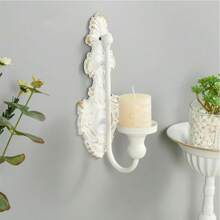 2PCS Nordic Retro Wall Candle Holder, Gold/Black/White,Wall Hanging Candle Sconces, Metal Wall Candle Sconce Holder, Vintage Taper Candle Wall Sconce, Candlestick Holders Decor