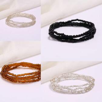 A Simple Bohemian Style Rice Bead Waist Chain For Women, Sexy Suitable For Beach Vacation Wearing Waist Accessories