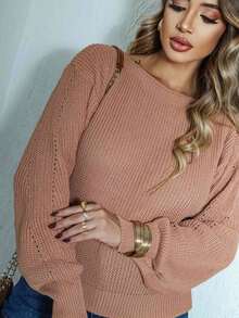 Women Sweaters - 米色 - 查看 5