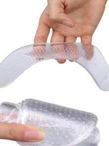 1 Pair Soft Silicone Anti-Slip Flip Flops, Toe Separator Protection Pads, Summer Beach Sandals - Clear - View 6