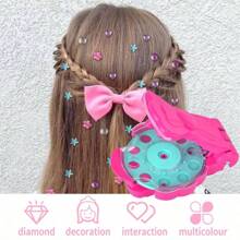 1 Set/100 Stücke/120 Stücke/220 Stücke Diamant-Themen Haar Schmuck Formung DIY Kits, Kinder Spiel Verkleidung Haar Accessoires Spielzeug, Diamant Haar Ornamente mit Styling Werkzeugen, Geburtstag/Halloween/Weihnachten/Thanksgiving Geschenk für Mädchen