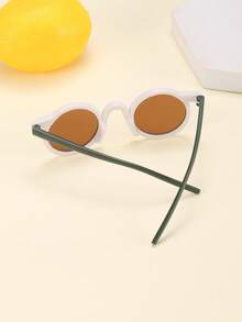 1pc Children's Round Frame Fashion Fashion Glasses, Cute Holiday Getup Style For Boys & Girls Aged 4-10Y, Suitable For Outdoor Activities, Vacations, Travel - Multicolor - View 9