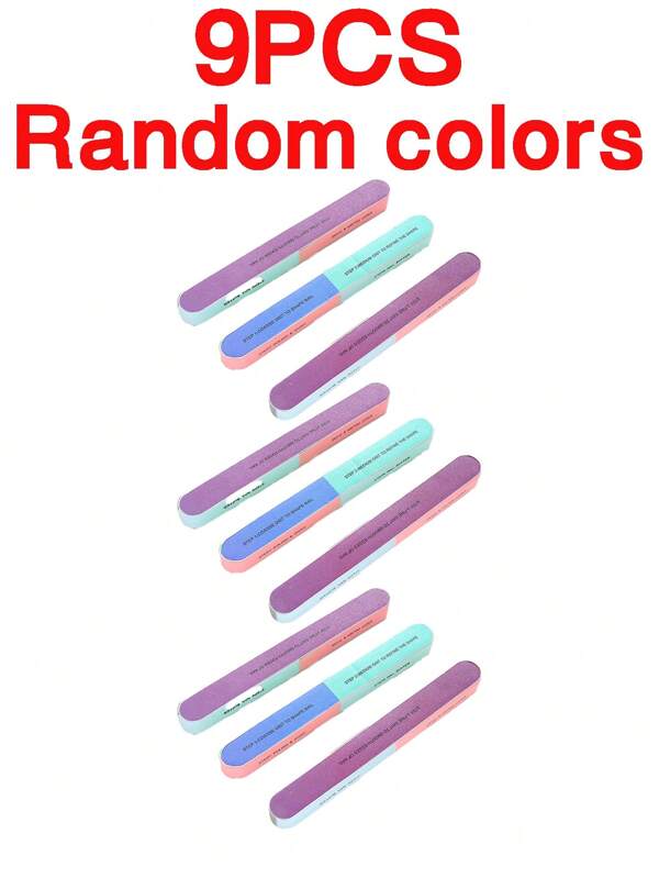 3/6/9pcs Random Colors Nail Filing, Nail Sanding, Sanding, Polishing, Nail Tools, Nail Filing, Double-Sided Polishing, Nail Polisher, Sponge Rubbing, Etc