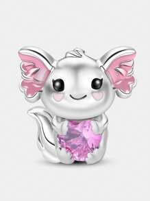 1 pièce Pendentif Charm en argent sterling 925 en forme de lapin, bille convenant aux bracelets, bijoux pour femmes DIY
