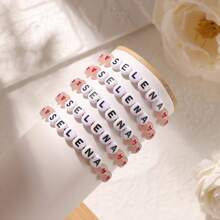 1pc Personalized Name Custom Beaded Bracelet | Beaded Bracelet | Gold Accent| Beaded Bracelet | Gold Accent |