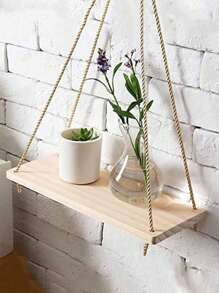SHEIN X Milania 1/2/3pcs Minimalist Weaving Wall Hanging, Plant Hanger Indoor Hanging Plante,Hanging Shelves For Wall, Rustic Wood Farmhouse Rope Shelf,Boho Fabric Woven Storage Board Tapestry Hanging Shelf Design Hanging Decoration For Home Decoration For Bathroom, Office, Veranda, Bedroom, Living Room And More