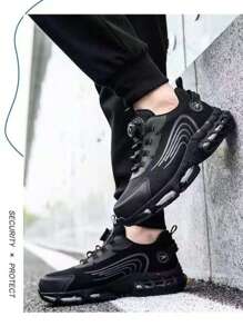 Zapatos de trabajo con puntera de acero ligera, zapatillas de trabajo con botón giratorio de fácil uso, botas de trabajo transpirables, zapatos de trabajo deportivos para hombres, botas de trabajo, zapatos de trabajo con puntera de acero, botas de trabajo antihinchapiés para hombres, zapatillas de trabajo con puntera de acero para hombres