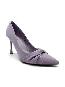Scarpe da donna eleganti e alla moda per feste, con decorazioni in strass e tacco alto a spirale - Viola - Visualizzare 5
