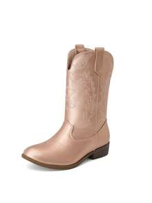 Cowgirl Cowboy Western Boots Girls Mid Calf Riding Shoes Little Kid/Big Kid - 玫瑰紅 - 查看 2
