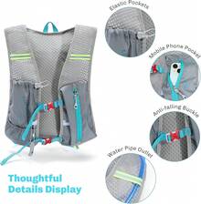 Running Vest, Hydration Vest(Only Backpack) Lightweight, Breathable And Sweatproof Running Backpack, Adjustable Running Hydration Vest For Trail Running Marathon Race Jogging Cycling - Grey - View 4