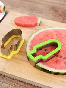 1pc Creative Stainless Steel Watermelon Slicer, Ice Stick Shaped Slicer, Watermelon Ice Cream Mold Divider. Watermelon Cutter Mold, Vegetable And Fruit Tool, Easy To Use.