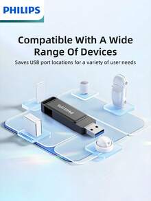 PHILIPS 飞利浦新一代USB3.2闪存盘，传输稳定不卡顿，大存储空间满足各种使用场景，即插即用简单便捷，32G、64G、128G、256G多种容量可选 - 灰色 - 查看 2