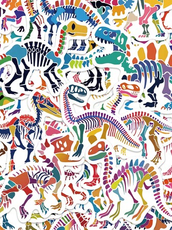 50 Stücke bunte Dinosaurier Dekor Aufkleber für Gitarre, Skateboard, Kühlschrank, Laptop, Gepäck, Handyhülle, Tablet, Notizbuch, Geschenke, Belohnungen, Motivation