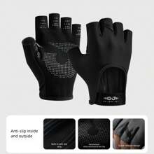 AD 1 Pair Women's Fingerless Workout, Fitness, Cycling, Motorcycle Riding Gloves, Anti-Slip Cushioned Design For Gym, Dumbbell, Yoga Training