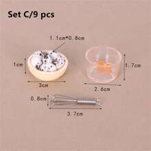 9 pièces/Set Mini Modèle de fouet d'œufs, accessoires de cuisine de maison de poupée, décoration de cuisine miniature, accessoire de photographie