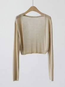 1 pièce 2025 Nouvelle étole légère d'été, cache-maillot pour femmes. Couleur unie, tricot, manches chauve-souris, décoration, protection solaire, coupe-vent, pull polyvalent décontracté. Convient pour le bureau, les voyages extérieurs [Taille suggérée : 150 cm-160 cm, Poids : 42,5 kg-55 kg]