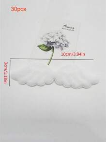 30pcs White Plush Angel Wing Cake Topper Decoration Accessory