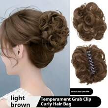 1pc European And American Curly Messy Bun Hair Claw Clip, Elegant Fluffy Synthetic Hair Bun Holder, Hair Accessory For Volumizing And Curling Hairstyles, Suitable For Daily Wear, Outings And Styling Hair Clips Hair Jaw Clip Hair Clamps Hair Clutch Hair Catcher Clip