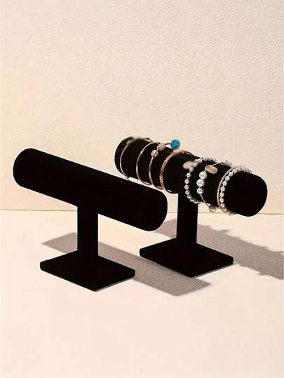 Flocked Jewelry Display Stand - Bracelet Holder, Watch Stand And Accessory Organizer, Suitable For Jewelry Stores - Includes Headband, Hair Accessory And Bracelet Display Racks