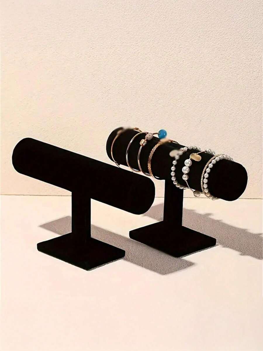 Flocked Jewelry Display Stand - Bracelet Holder, Watch Rack, And Accessory Organizer For Jewelry Stores - Includes Headband, Hair Flower And Bracelet Display - Multicolor - View 1