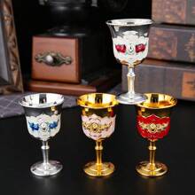 1pc Rose Floral Stem Glass, Suitable For Wine, Juice, Beverage, Water, Champagne At High-End Restaurants, Bars And Home, Multi-Color Options, Decorative Tabletop Glassware