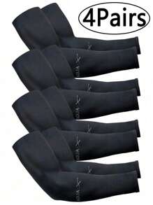 4Pairs/1Pair Men And Women UV Protection Cooling Arm Sleeves For Women Men, Long Sunblock Protective Cycling Arm Cover