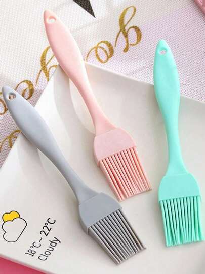 1/3pcs Silicone BBQ Oil Brush Kitchen Pancake Sauce Brush, Baking Supplies, Kitchen Supplies