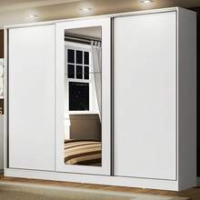Ropero Closet Madesa Eros 3 Puertas con 1 Espejo Color Blanco Organizador de Ropa para Dormitorio Diseño Moderno con Amplio Almacenamiento - Blanco - Ver 1